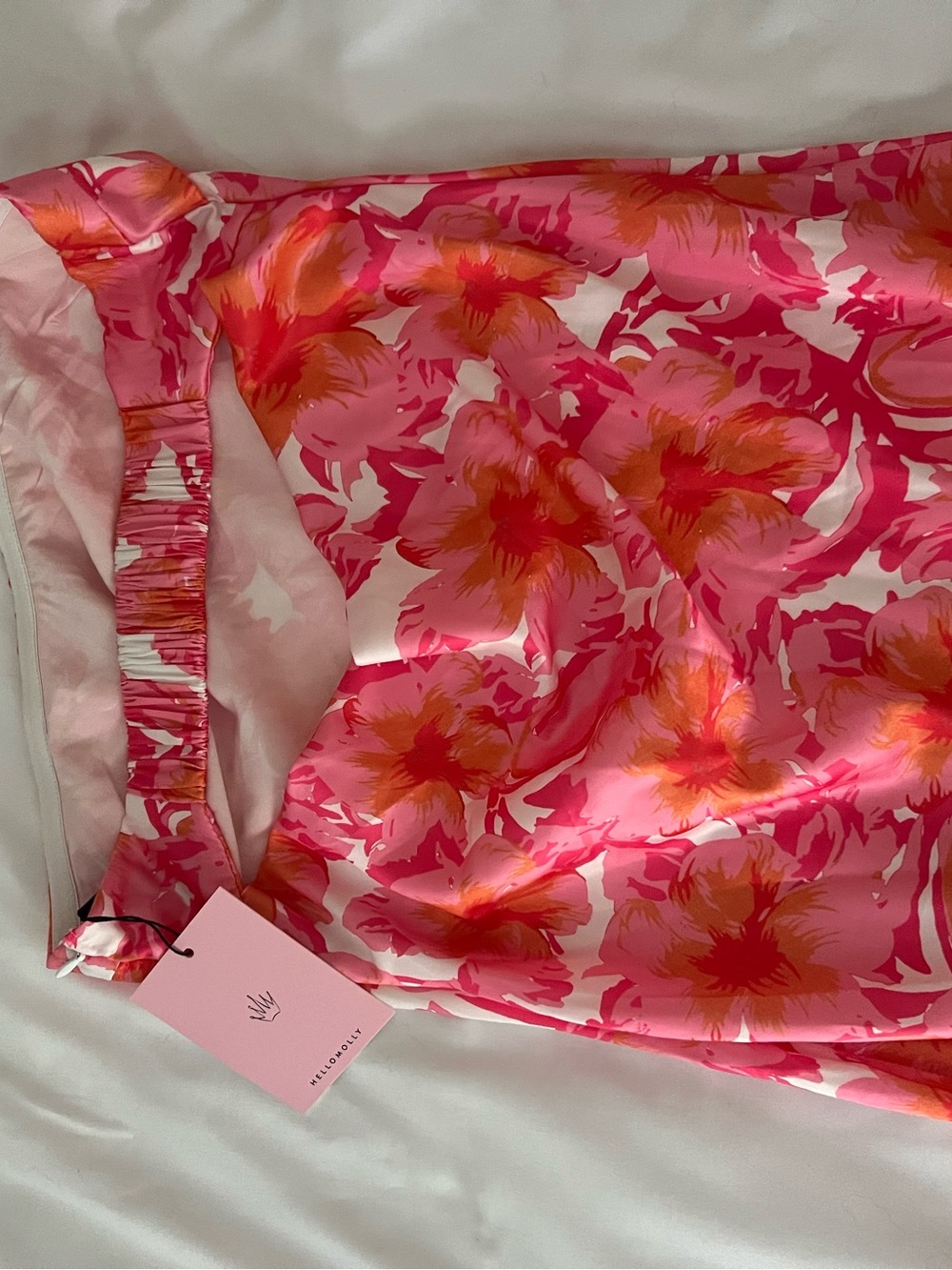 Hello Molly Pink & Coral Floral Strapless Maxi Dress - Picture 7 of 8